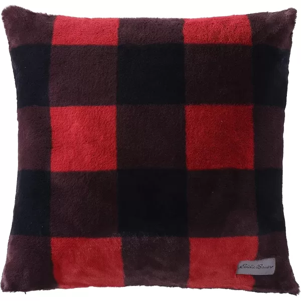 imageEddie Bauer Throw BlanketPillow Cover Set Ultra Soft Faux Fur Home Dcor All Season Bedding Bunkhouse Plaid Grey 2 PieceFaux Fur Throw Blanket Faux Fur RedBlack