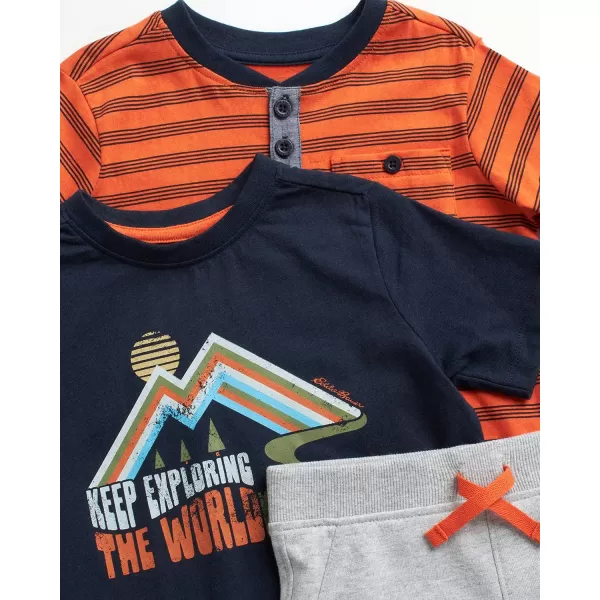 imageEddie Bauer Toddler Boys Shorts Set  3 Piece TShirt and Sweat Shorts  Casual Playwear Outfit for Toddlers 2T4TNavy