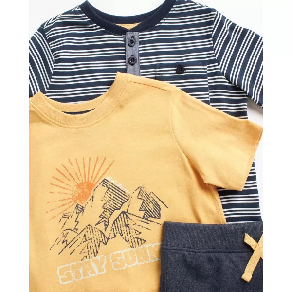 imageEddie Bauer Toddler Boys Shorts Set  3 Piece TShirt and Sweat Shorts  Casual Playwear Outfit for Toddlers 2T4TYellow