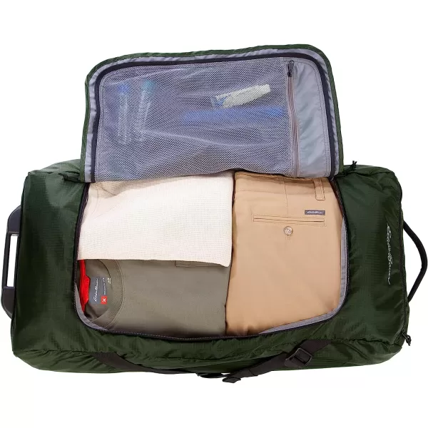 imageEddie Bauer Traverse 32 Rolling Duffel BagMade from Ripstop Polyester with Telescoping HandleDark Loden