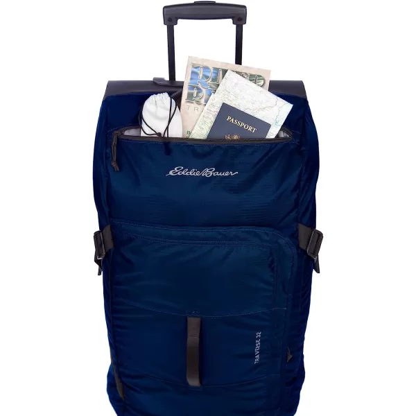 imageEddie Bauer Traverse 32 Rolling Duffel BagMade from Ripstop Polyester with Telescoping HandleMedium Indigo