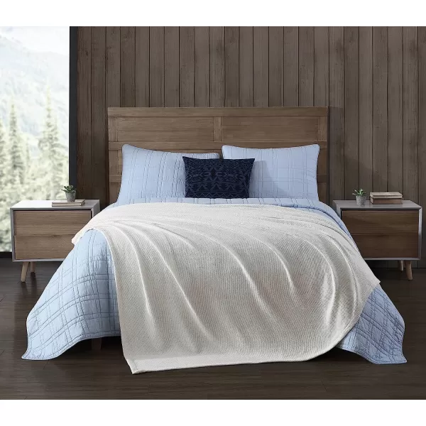 imageEddie Bauer Twin Blanket Solid Reversible Cotton Bedding Home Decor for All Seasons Textured Twill White TwinTwin Textured Twill White