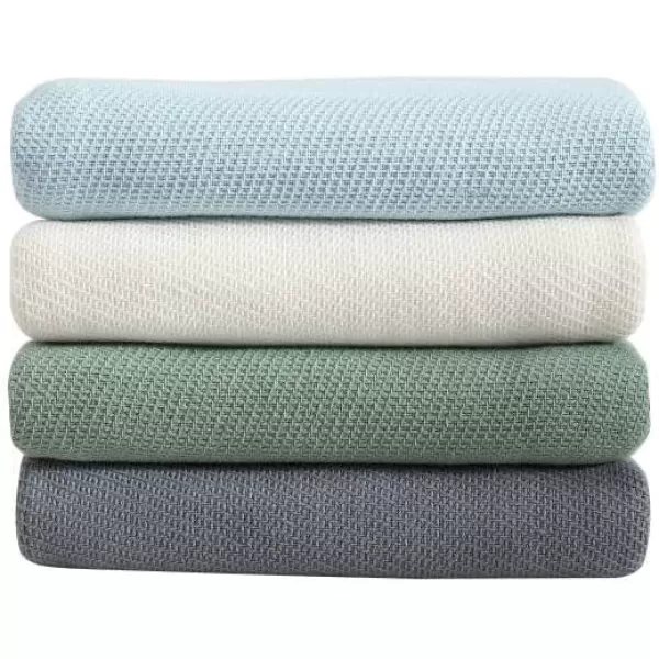imageEddie Bauer Twin Blanket Solid Reversible Cotton Bedding Home Decor for All Seasons Textured Twill White TwinTwin Textured Twill White