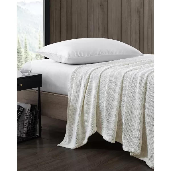 imageEddie Bauer Twin Blanket Solid Reversible Cotton Bedding Home Decor for All Seasons Textured Twill White TwinTwin Textured Twill White