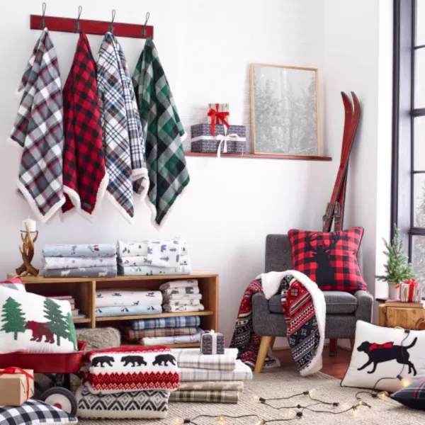 imageEddie Bauer Twin Blanket Ultra Soft amp Cozy Plush Home Dcor All Season Bedding Vail Plaid Grey TwinMedium Red Twin
