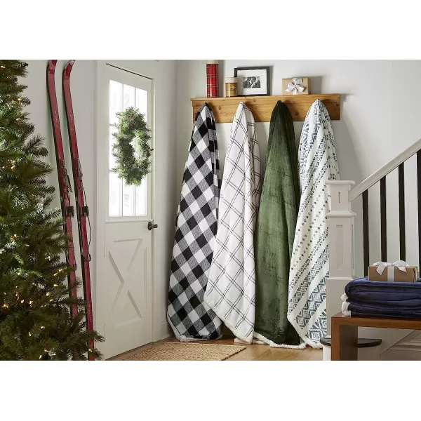 imageEddie Bauer Twin Blanket Ultra Soft amp Cozy Plush Home Dcor All Season Bedding Vail Plaid Grey TwinMountain Village BlueIvory King