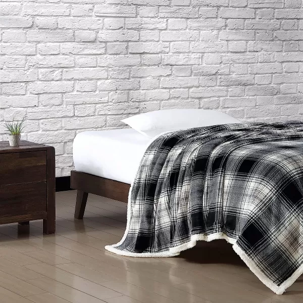imageEddie Bauer Twin Blanket Ultra Soft amp Cozy Plush Home Dcor All Season Bedding Vail Plaid Grey TwinVail Plaid GreyIvory Queen