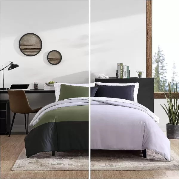 imageEddie Bauer Twin Comforter Set Reversible Bedding with Matching Shams Casual Home Decor for All Seasons Skyline Stripe Green TwinTwin Skyline Stripe Green