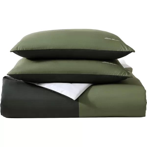 imageEddie Bauer Twin Comforter Set Reversible Bedding with Matching Shams Casual Home Decor for All Seasons Skyline Stripe Green TwinTwin Skyline Stripe Green