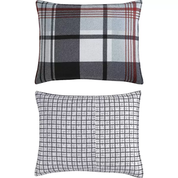 imageEddie Bauer Twin Comforter Set Reversible Microsuede Bedding with Matching Shams Casual Home Decor Normandy Plaid Black TwinNormandy Plaid Black Queen