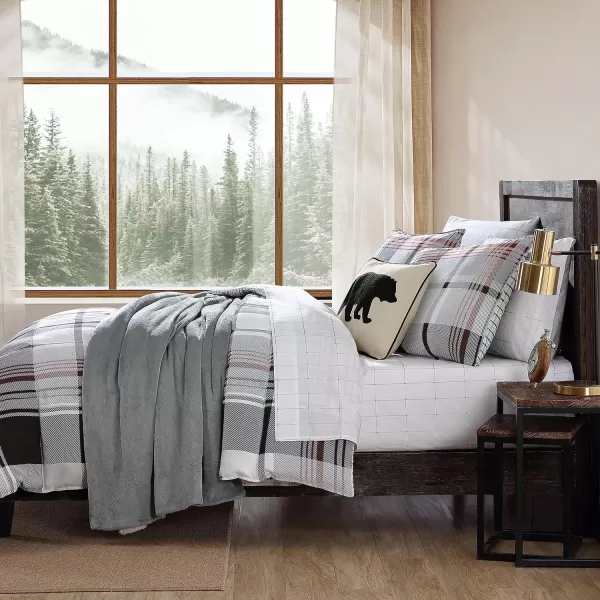 imageEddie Bauer Twin Comforter Set Reversible Microsuede Bedding with Matching Shams Casual Home Decor Normandy Plaid Black TwinNormandy Plaid Black Twin