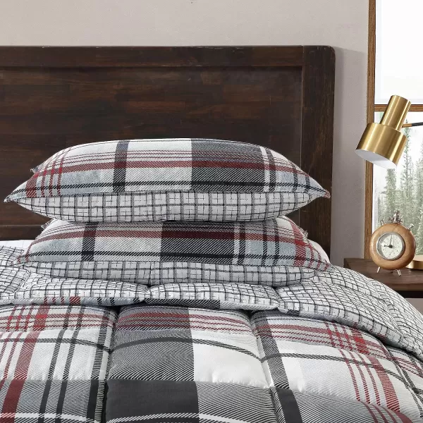 imageEddie Bauer Twin Comforter Set Reversible Microsuede Bedding with Matching Shams Casual Home Decor Normandy Plaid Black TwinNormandy Plaid Black Twin