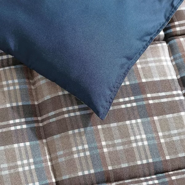 imageEddie Bauer Twin Comforter Set Reversible Microsuede Bedding with Matching Shams Casual Home Decor Rugged Plaid Brown TwinRugged Plaid Brown Twin