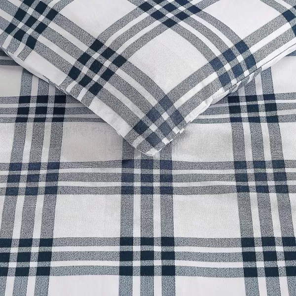 imageEddie Bauer Twin Duvet Cover Set Cotton Bedding Set with Matching Shams Casual Home Dcor Ticking Stripe Navy TwinBasic Plaid Navy King