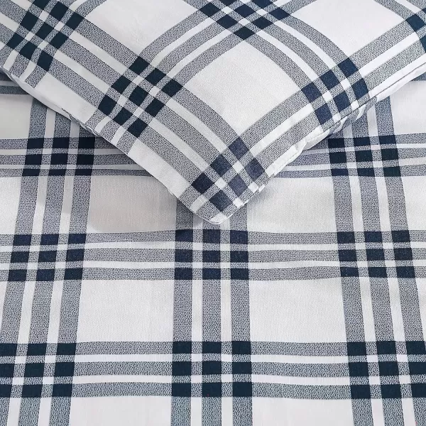 imageEddie Bauer Twin Duvet Cover Set Cotton Bedding Set with Matching Shams Casual Home Dcor Ticking Stripe Navy TwinBasic Plaid Navy Queen