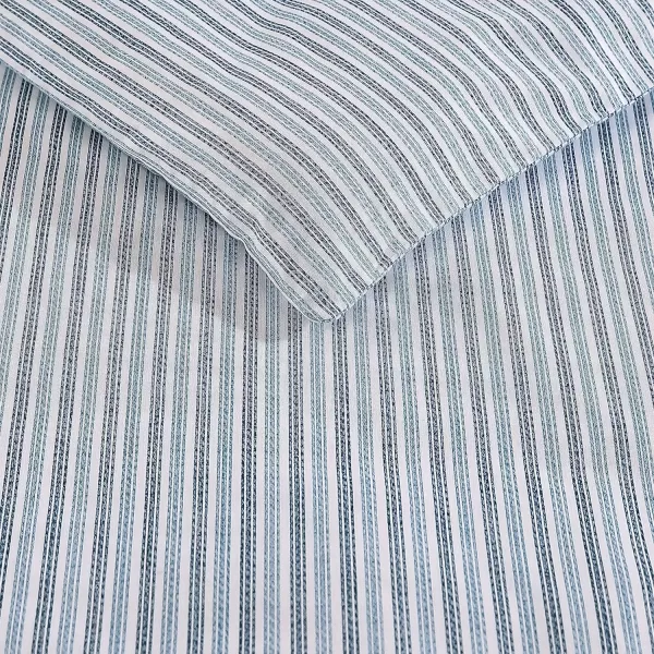 imageEddie Bauer Twin Duvet Cover Set Cotton Bedding Set with Matching Shams Casual Home Dcor Ticking Stripe Navy TwinTicking Stripe Navy Queen