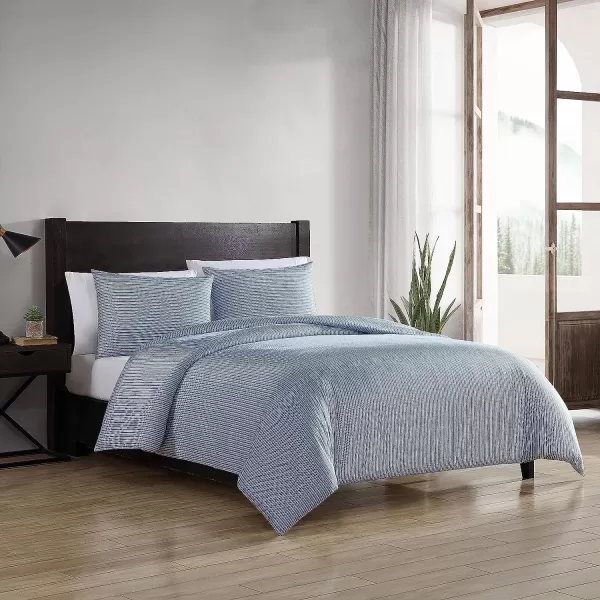 imageEddie Bauer Twin Duvet Cover Set Cotton Bedding Set with Matching Shams Casual Home Dcor Ticking Stripe Navy TwinTicking Stripe Navy Twin