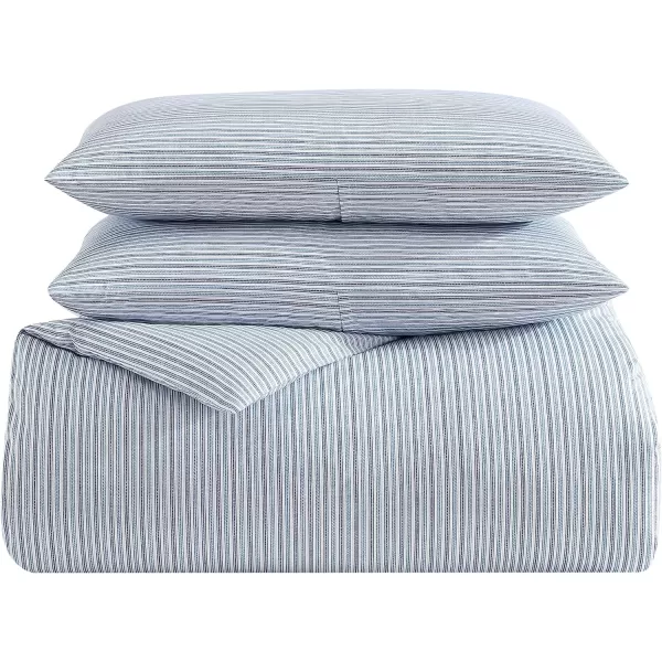 imageEddie Bauer Twin Duvet Cover Set Cotton Bedding Set with Matching Shams Casual Home Dcor Ticking Stripe Navy TwinTicking Stripe Navy Twin