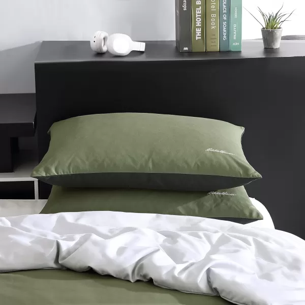 imageEddie Bauer Twin Duvet Cover Set Reversible Bedding Set with Matching Shams Casual Home Dcor Skyline Stripe Green TwinSkyline Stripe Green Queen