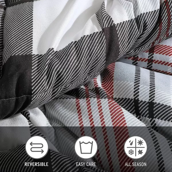 imageEddie Bauer Twin Duvet Cover Set Reversible Microsuede Bedding Set with Matching Shams Casual Home Dcor Normandy Plaid Black TwinNormandy Plaid Black Twin