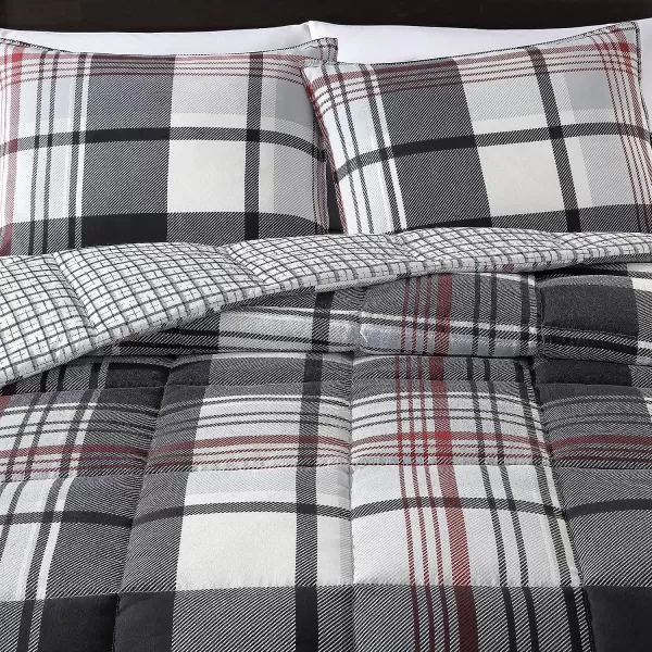imageEddie Bauer Twin Duvet Cover Set Reversible Microsuede Bedding Set with Matching Shams Casual Home Dcor Normandy Plaid Black TwinNormandy Plaid Black Queen