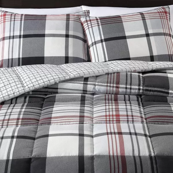 imageEddie Bauer Twin Duvet Cover Set Reversible Microsuede Bedding Set with Matching Shams Casual Home Dcor Normandy Plaid Black TwinNormandy Plaid Black Twin