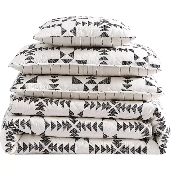 imageEddie Bauer Twin Quilt Set Cotton Reversible Bedding Set All Season Home Dcor with Bonus Pillow Cover Arrowhead Charcoal TwinQueen Arrowhead CharcoalIvory