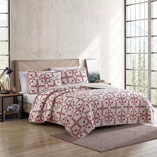 imageEddie Bauer Twin Quilt Set Cotton Reversible Bedding Set All Season Lodge Home Dcor Arrowhead Red TwinQueen Arrowhead RedIvory