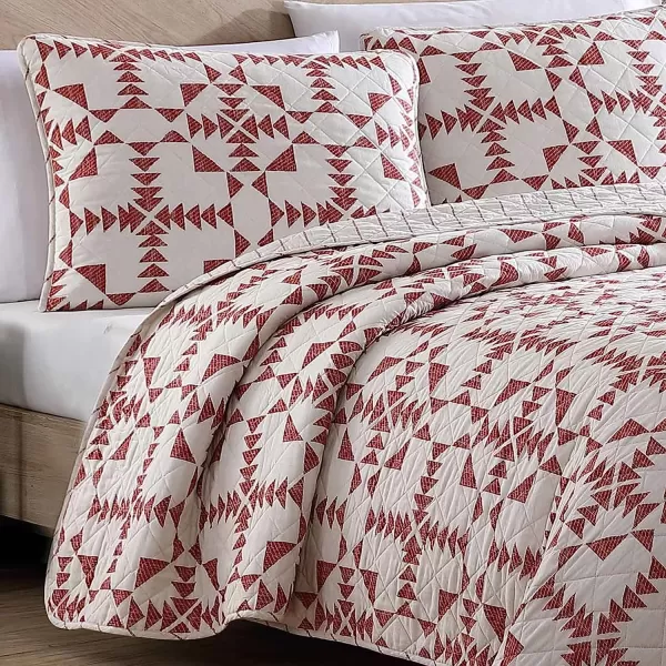 imageEddie Bauer Twin Quilt Set Cotton Reversible Bedding Set All Season Lodge Home Dcor Arrowhead Red TwinTwin Arrowhead RedIvory