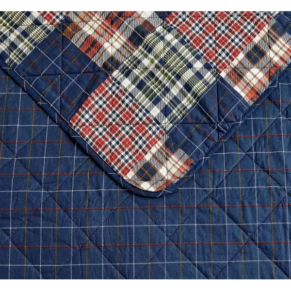 imageEddie Bauer Twin Quilt Set Cotton Reversible Bedding Set All Season Lodge Home Dcor Madrona NavyRed TwinQueen Madrona NavyRed