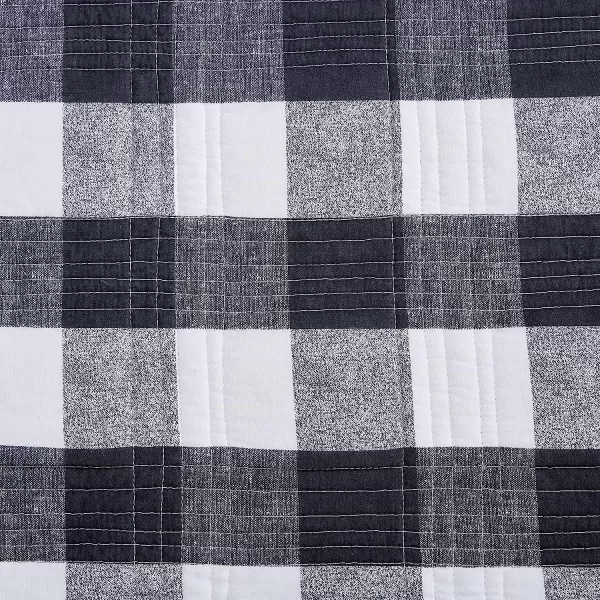 imageEddie Bauer Twin Quilt Set Cotton Reversible Bedding with Matching Sham Home Decor for All Seasons Lakehouse Plaid Blue TwinKing Dark Grey