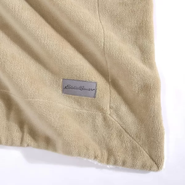 imageEddie Bauer UltraPlush Collection Throw BlanketReversible Sherpa Fleece Cover Soft amp Cozy Perfect for Bed or Couch BlueSherpa Reverse Beige
