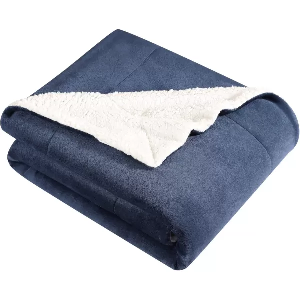 imageEddie Bauer UltraPlush Collection Throw BlanketReversible Sherpa Fleece Cover Soft amp Cozy Perfect for Bed or Couch BlueSherpa Reverse Blue