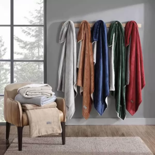 imageEddie Bauer UltraPlush Collection Throw BlanketReversible Sherpa Fleece Cover Soft amp Cozy Perfect for Bed or Couch BlueSherpa Reverse Blue