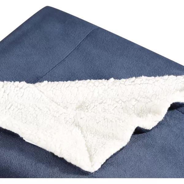 imageEddie Bauer UltraPlush Collection Throw BlanketReversible Sherpa Fleece Cover Soft amp Cozy Perfect for Bed or Couch BlueSherpa Reverse Blue