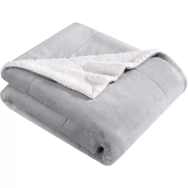 imageEddie Bauer UltraPlush Collection Throw BlanketReversible Sherpa Fleece Cover Soft amp Cozy Perfect for Bed or Couch BlueSherpa Reverse Grey