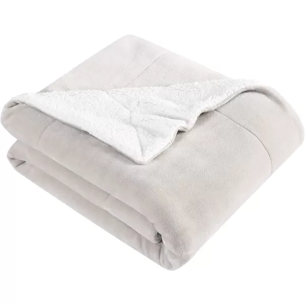 imageEddie Bauer UltraPlush Collection Throw BlanketReversible Sherpa Fleece Cover Soft amp Cozy Perfect for Bed or Couch BlueSherpa Reverse Oyster