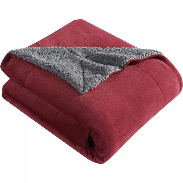imageEddie Bauer UltraPlush Collection Throw BlanketReversible Sherpa Fleece Cover Soft amp Cozy Perfect for Bed or Couch BlueThrow Red