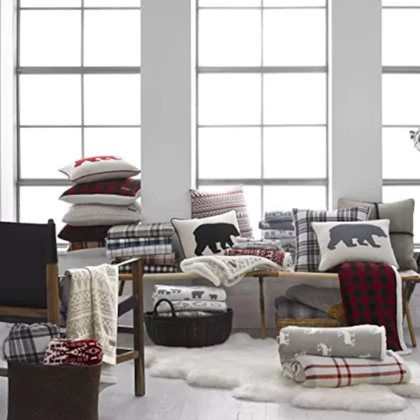imageEddie Bauer UltraPlush Collection Throw BlanketReversible Sherpa Fleece Cover Soft amp Cozy Perfect for Bed or Couch Emperor PenguinBear Village GreyWhite