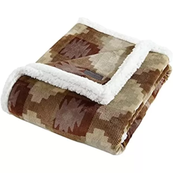 imageEddie Bauer UltraPlush Collection Throw BlanketReversible Sherpa Fleece Cover Soft amp Cozy Perfect for Bed or Couch Emperor PenguinCopper Creek Brown