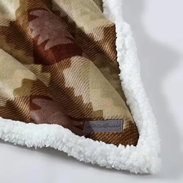 imageEddie Bauer UltraPlush Collection Throw BlanketReversible Sherpa Fleece Cover Soft amp Cozy Perfect for Bed or Couch Emperor PenguinCopper Creek Brown