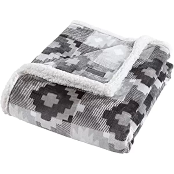 imageEddie Bauer UltraPlush Collection Throw BlanketReversible Sherpa Fleece Cover Soft amp Cozy Perfect for Bed or Couch Emperor PenguinCopper Creek Grey