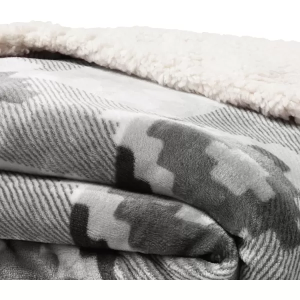 imageEddie Bauer UltraPlush Collection Throw BlanketReversible Sherpa Fleece Cover Soft amp Cozy Perfect for Bed or Couch Emperor PenguinCopper Creek Grey