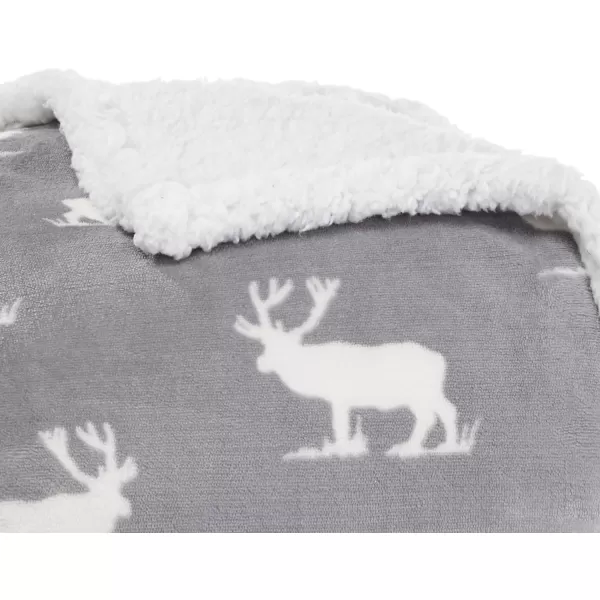 imageEddie Bauer UltraPlush Collection Throw BlanketReversible Sherpa Fleece Cover Soft amp Cozy Perfect for Bed or Couch Emperor PenguinElk Stance Grey