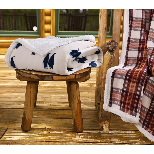 imageEddie Bauer UltraPlush Collection Throw BlanketReversible Sherpa Fleece Cover Soft amp Cozy Perfect for Bed or Couch Emperor PenguinEmperor Penguin