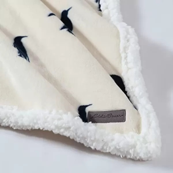 imageEddie Bauer UltraPlush Collection Throw BlanketReversible Sherpa Fleece Cover Soft amp Cozy Perfect for Bed or Couch Emperor PenguinEmperor Penguin