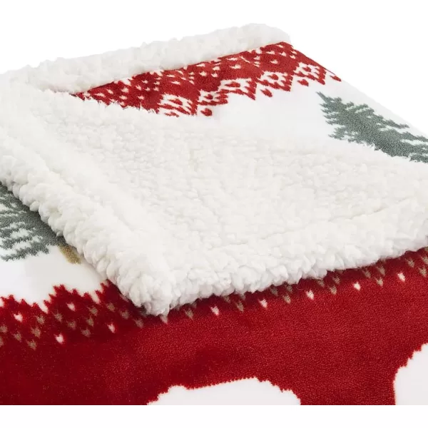 imageEddie Bauer UltraPlush Collection Throw BlanketReversible Sherpa Fleece Cover Soft amp Cozy Perfect for Bed or Couch Emperor PenguinGrizzly Peak Red
