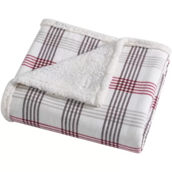 imageEddie Bauer UltraPlush Collection Throw BlanketReversible Sherpa Fleece Cover Soft amp Cozy Perfect for Bed or Couch Emperor PenguinNew Castle Red