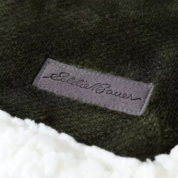 imageEddie Bauer UltraPlush Collection Throw BlanketReversible Sherpa Fleece Cover Soft amp Cozy Perfect for Bed or Couch Emperor PenguinPine Plaid GreenBlack