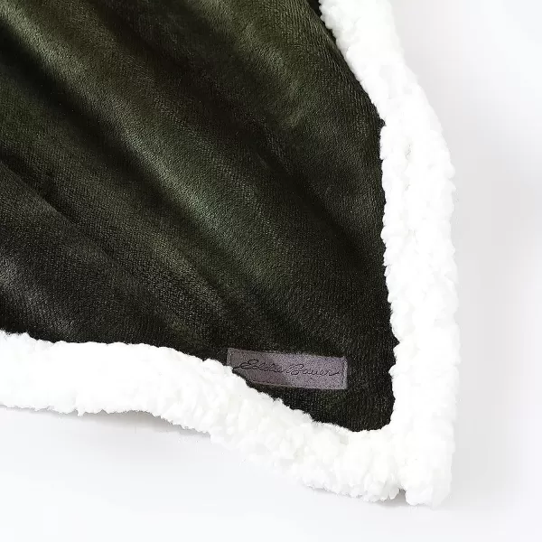 imageEddie Bauer UltraPlush Collection Throw BlanketReversible Sherpa Fleece Cover Soft amp Cozy Perfect for Bed or Couch Emperor PenguinPine Plaid GreenBlack